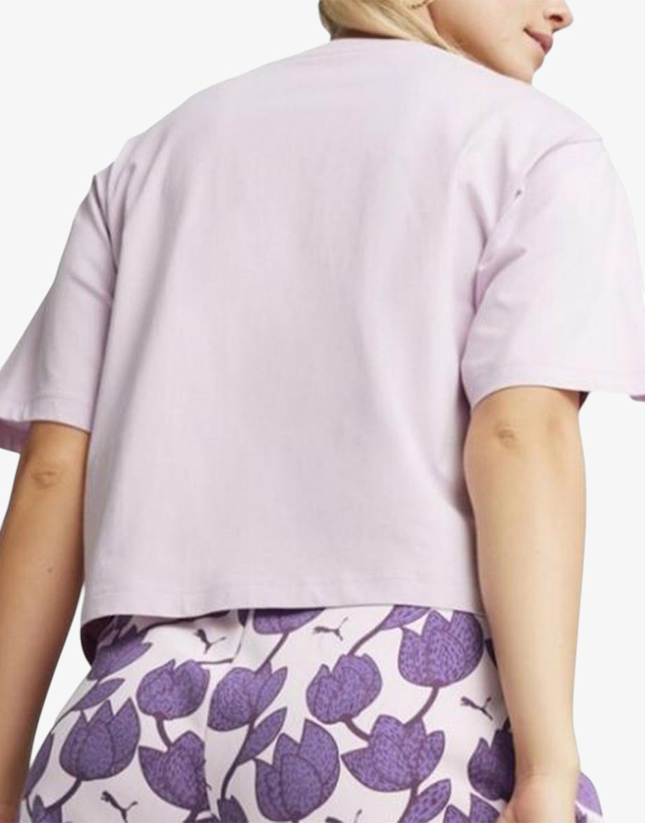 PUMA Essential+ Blossom Short Graphic Tee Purple