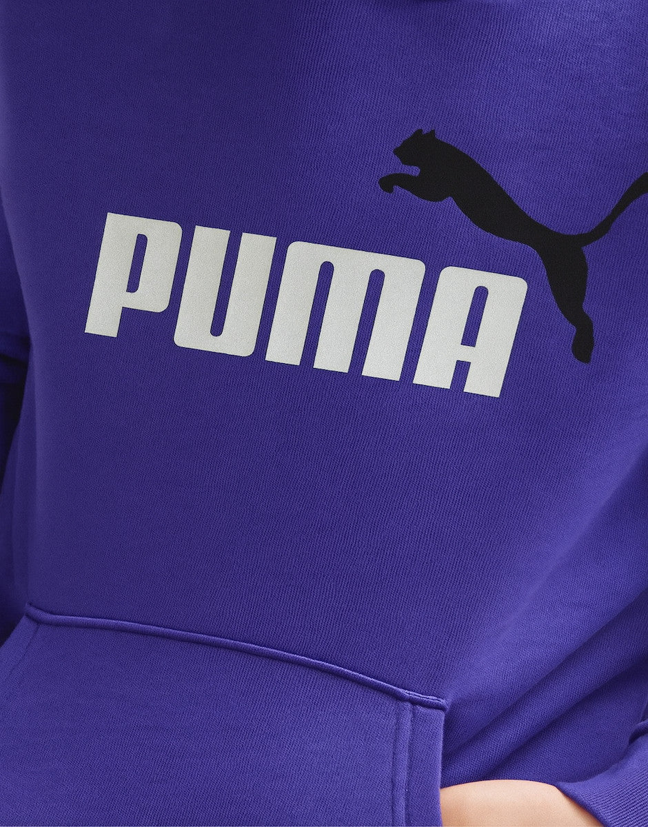 PUMA Essentials+ 2 Color Big Logo Hoodie Blue | MegaMall.bg