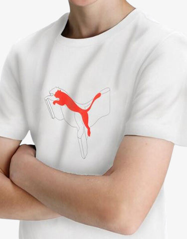 PUMA Essentials Logo Lab Graphic Tee White