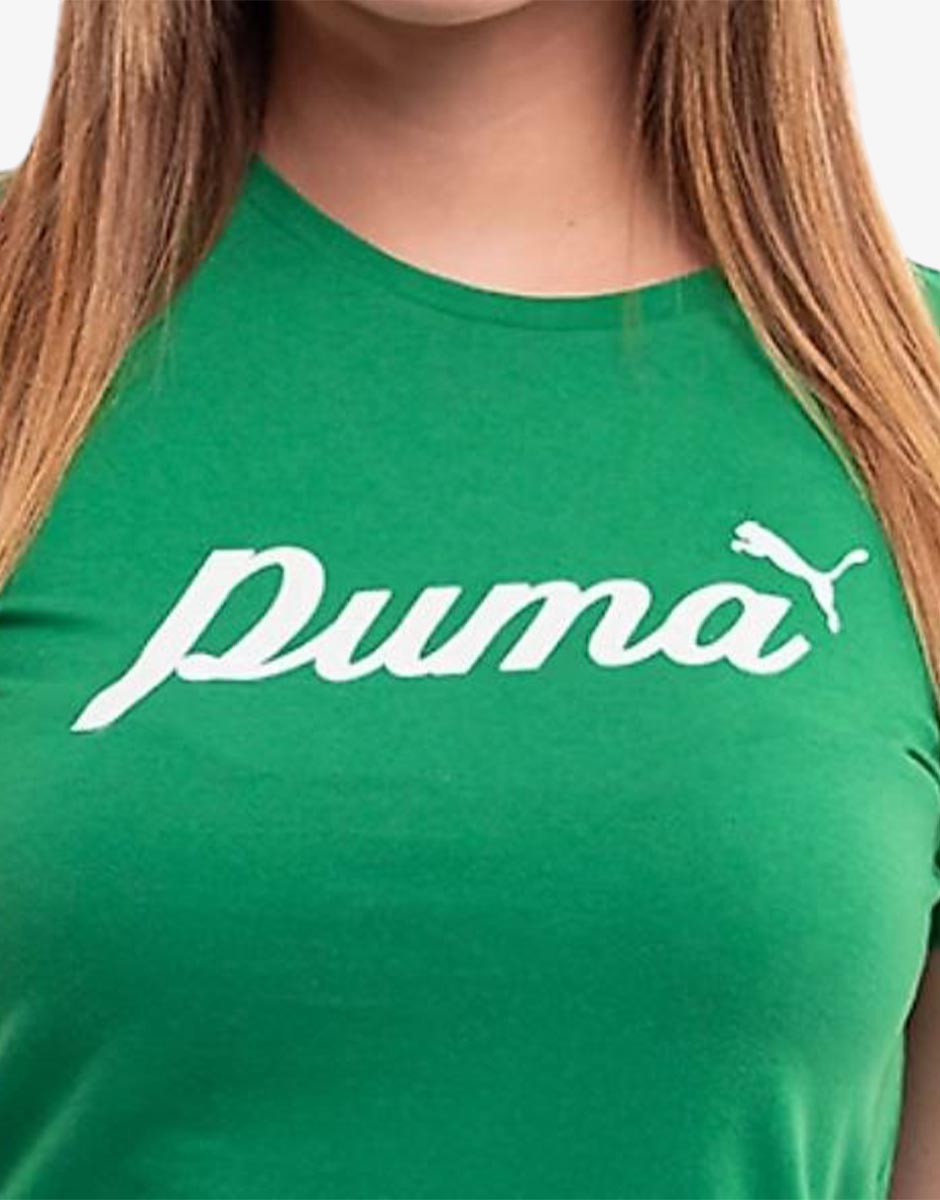 PUMA Essentials+ Blossom Script Tee Green