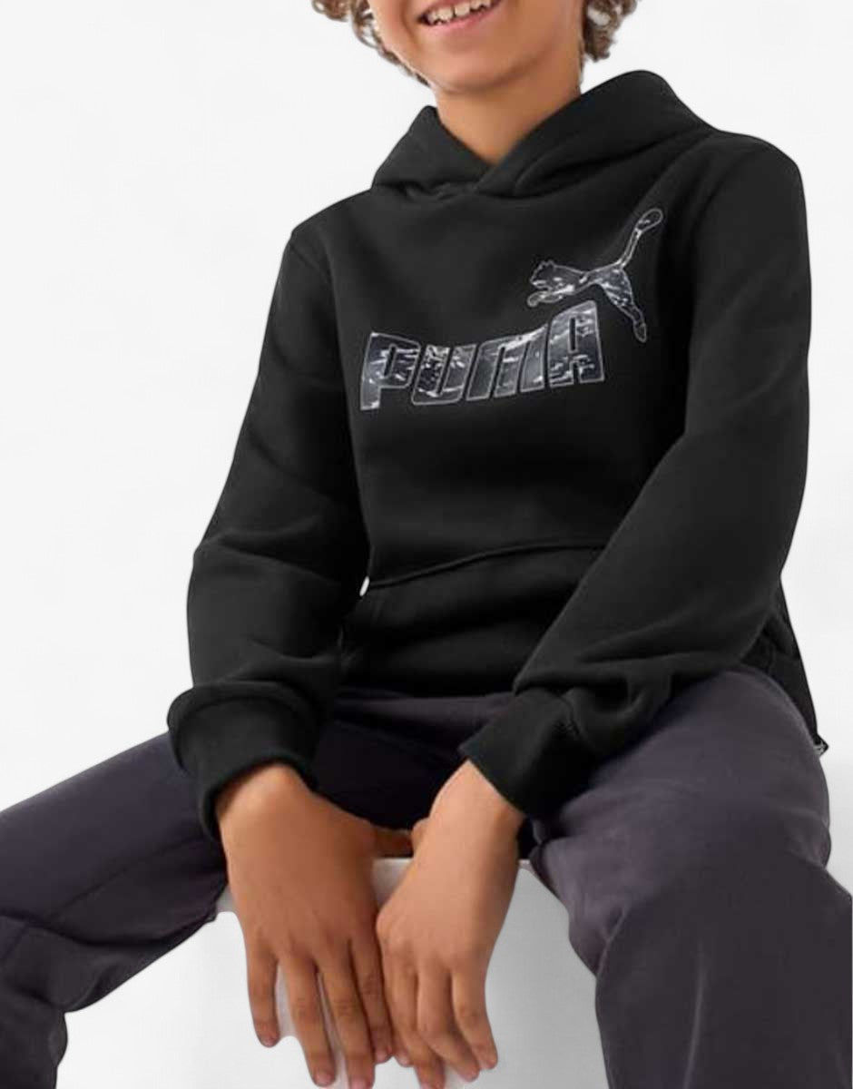 PUMA Essentials+ Camo Fleece Hoodie Black Черен 140 | MegaMall.bg