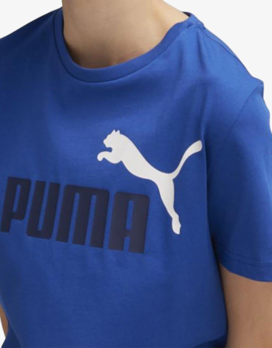 PUMA Essentials+ Col Logo Tee Blue | MegaMall.bg