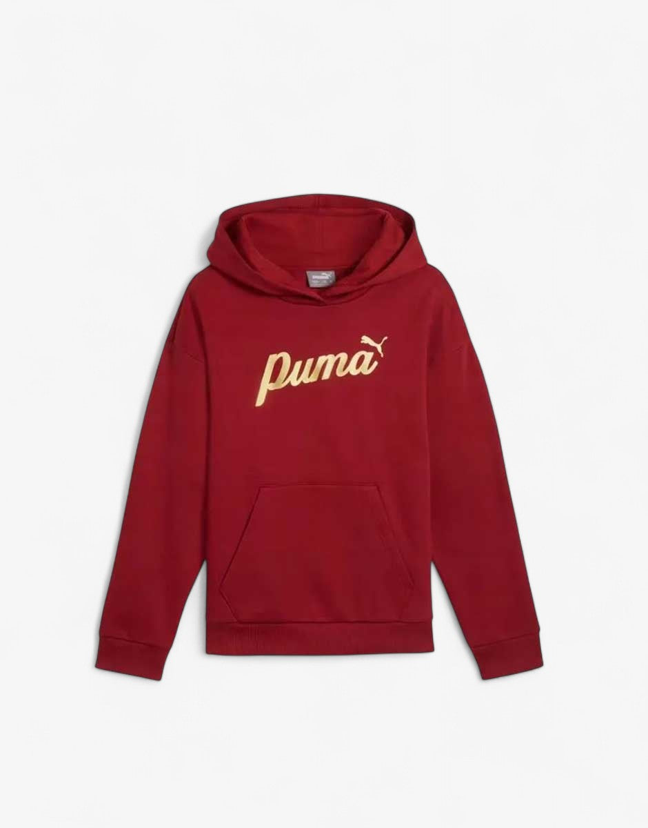 PUMA Essentials+ Script Metallic Hoodie Red | MegaMall.bg
