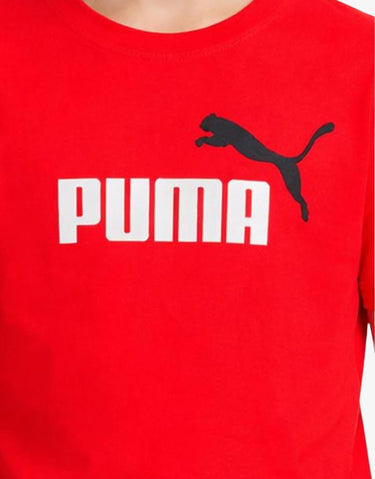 PUMA Essentials+ Two-Tone Logo Tee Red | MegaMall.bg