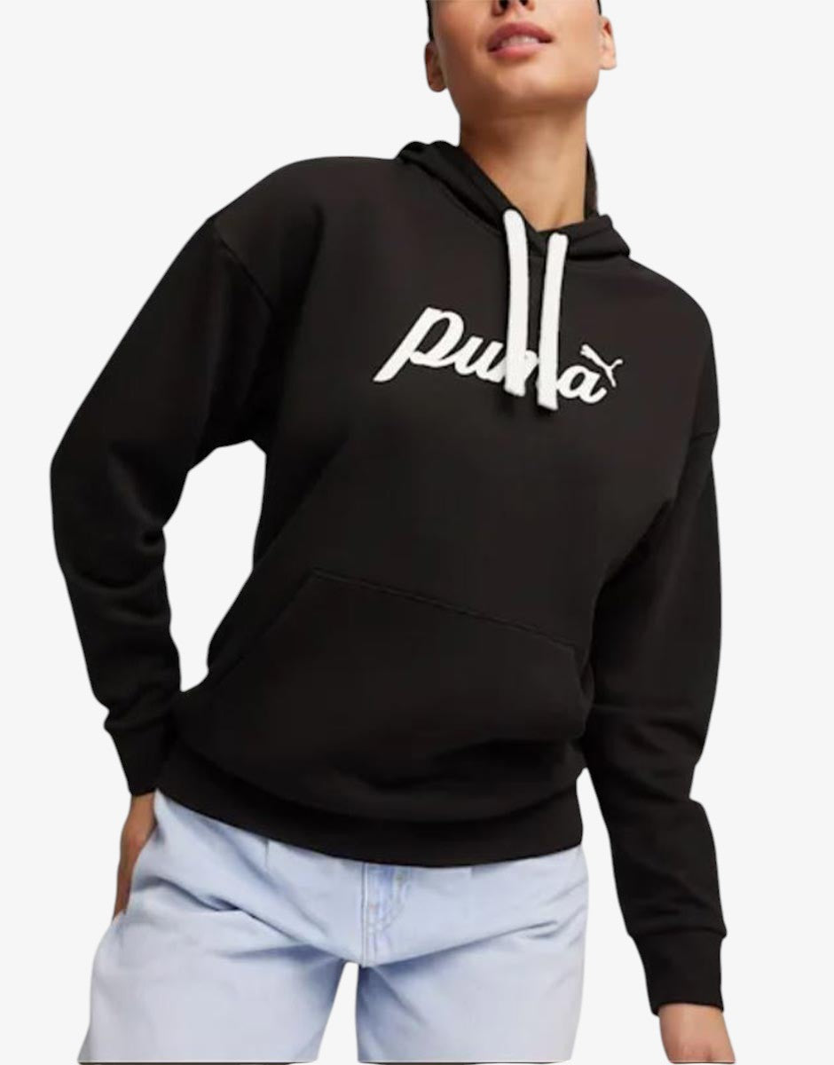 PUMA Essetials+ Script Hoodie Black Черен XS | MegaMall.bg