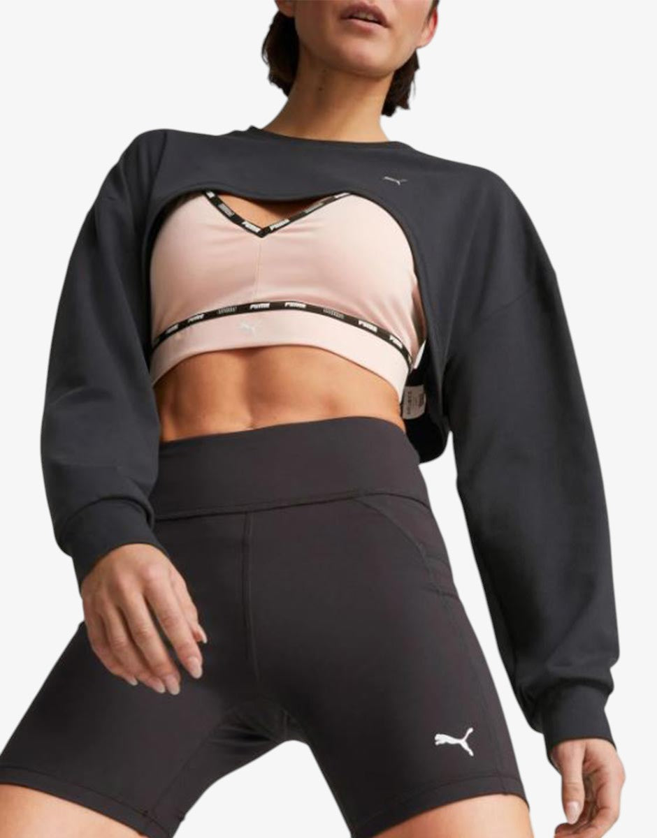 PUMA Forever Luxe Cloudspun Crop Top Black Черен XS | MegaMall.bg