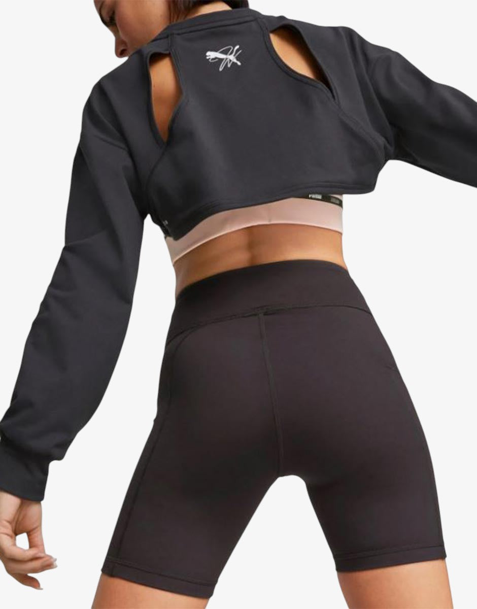 PUMA Forever Luxe Cloudspun Crop Top Black | MegaMall.bg