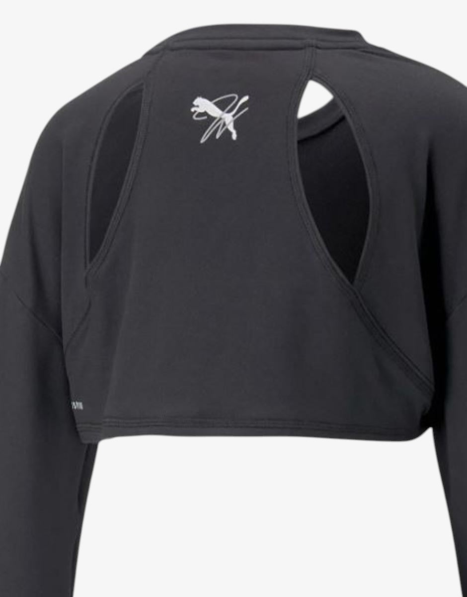 PUMA Forever Luxe Cloudspun Crop Top Black | MegaMall.bg