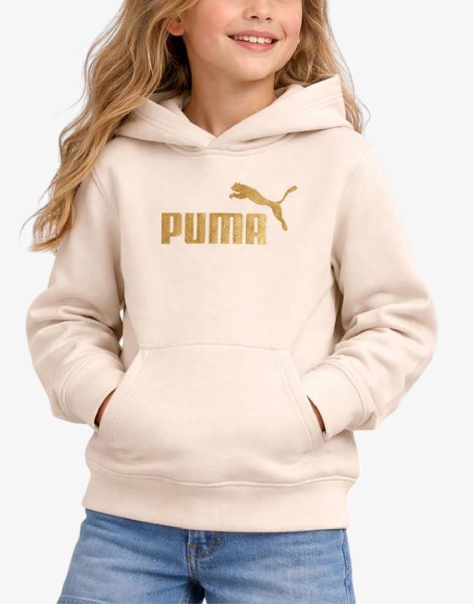 PUMA Glitter Logo Hoodie Beige Бежов 104 | MegaMall.bg