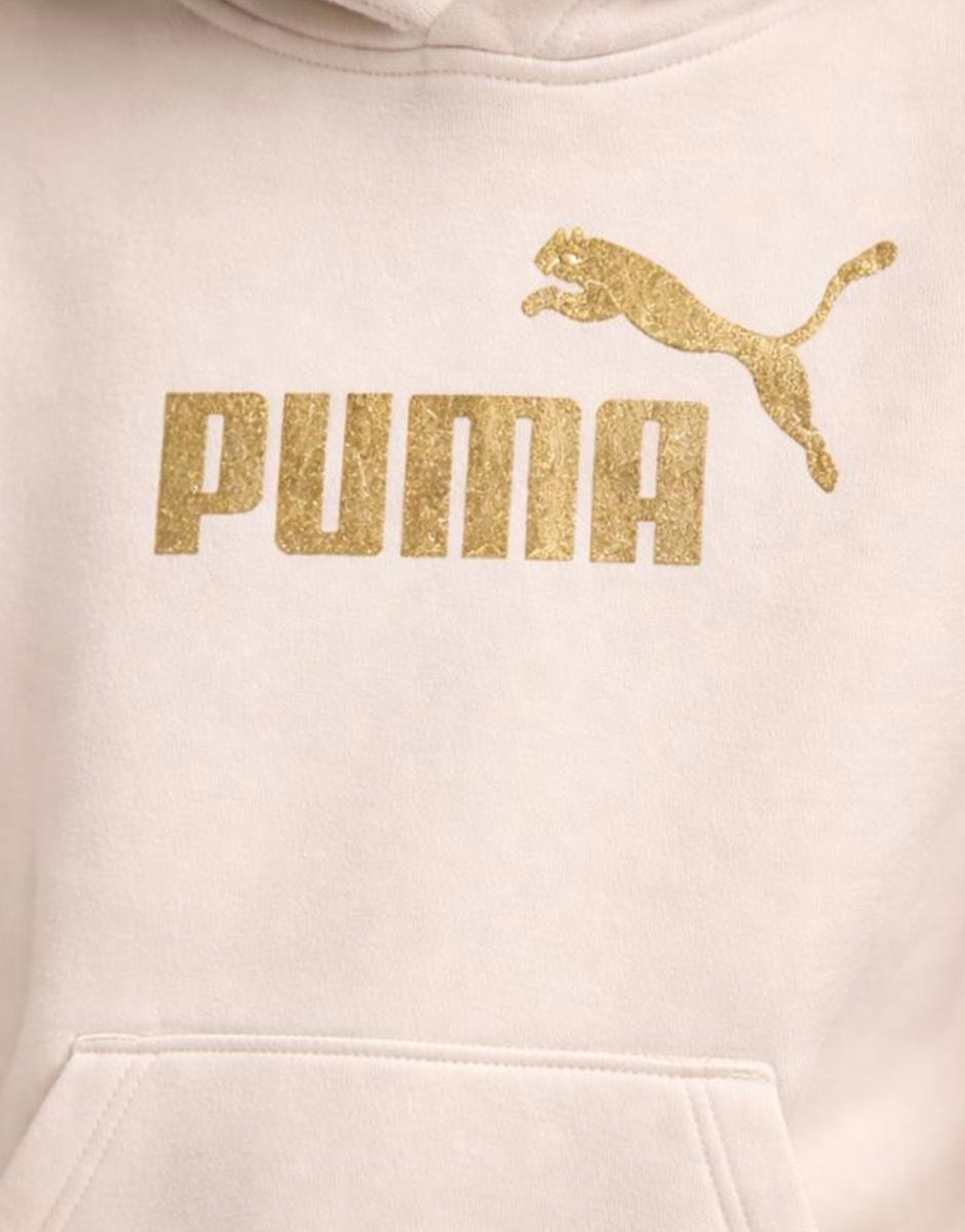 PUMA Glitter Logo Hoodie Beige | MegaMall.bg