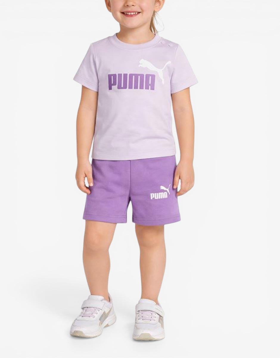 PUMA Minicats Tee And Shorts Set Purple Лилав 68 | MegaMall.bg