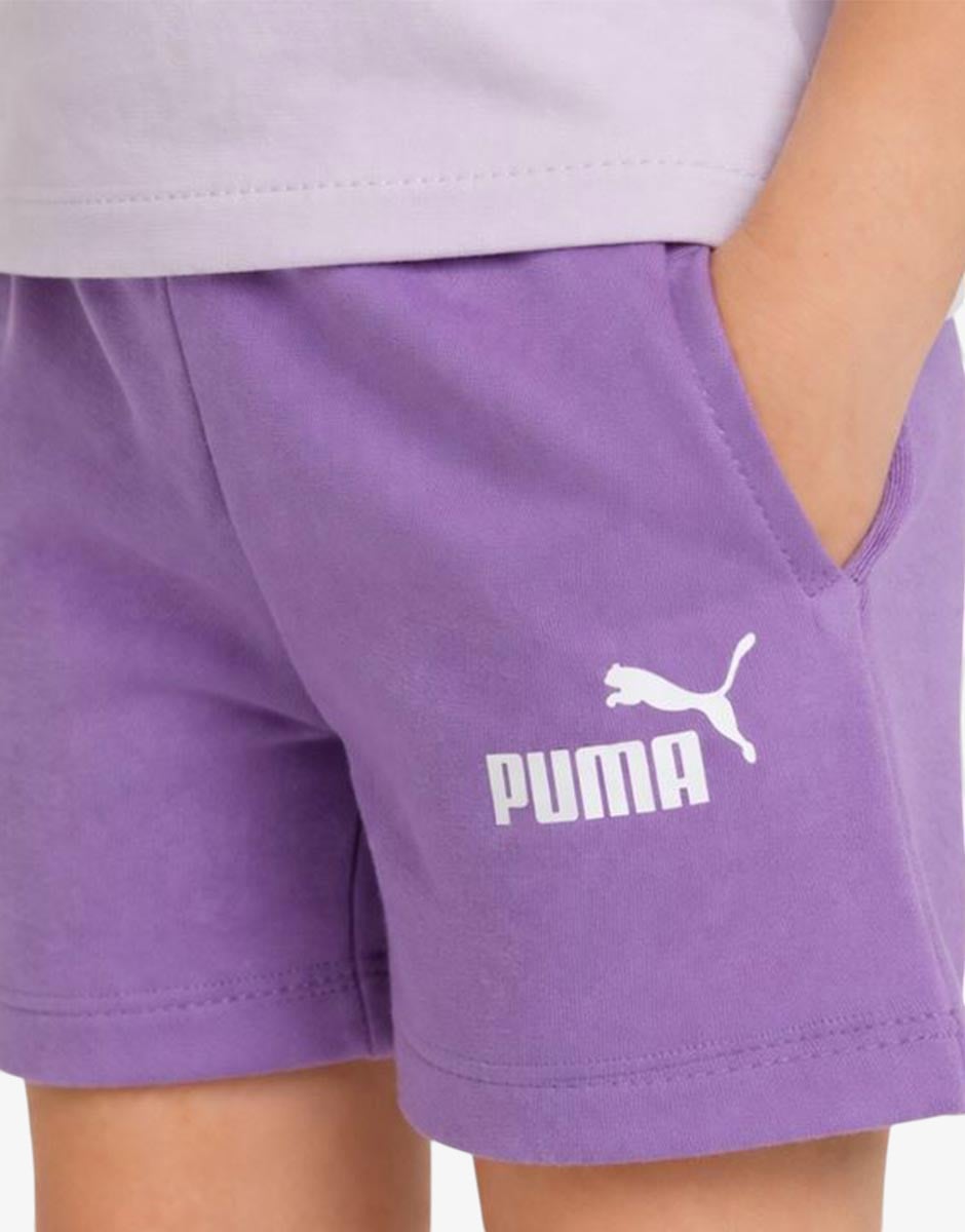 PUMA Minicats Tee And Shorts Set Purple | MegaMall.bg