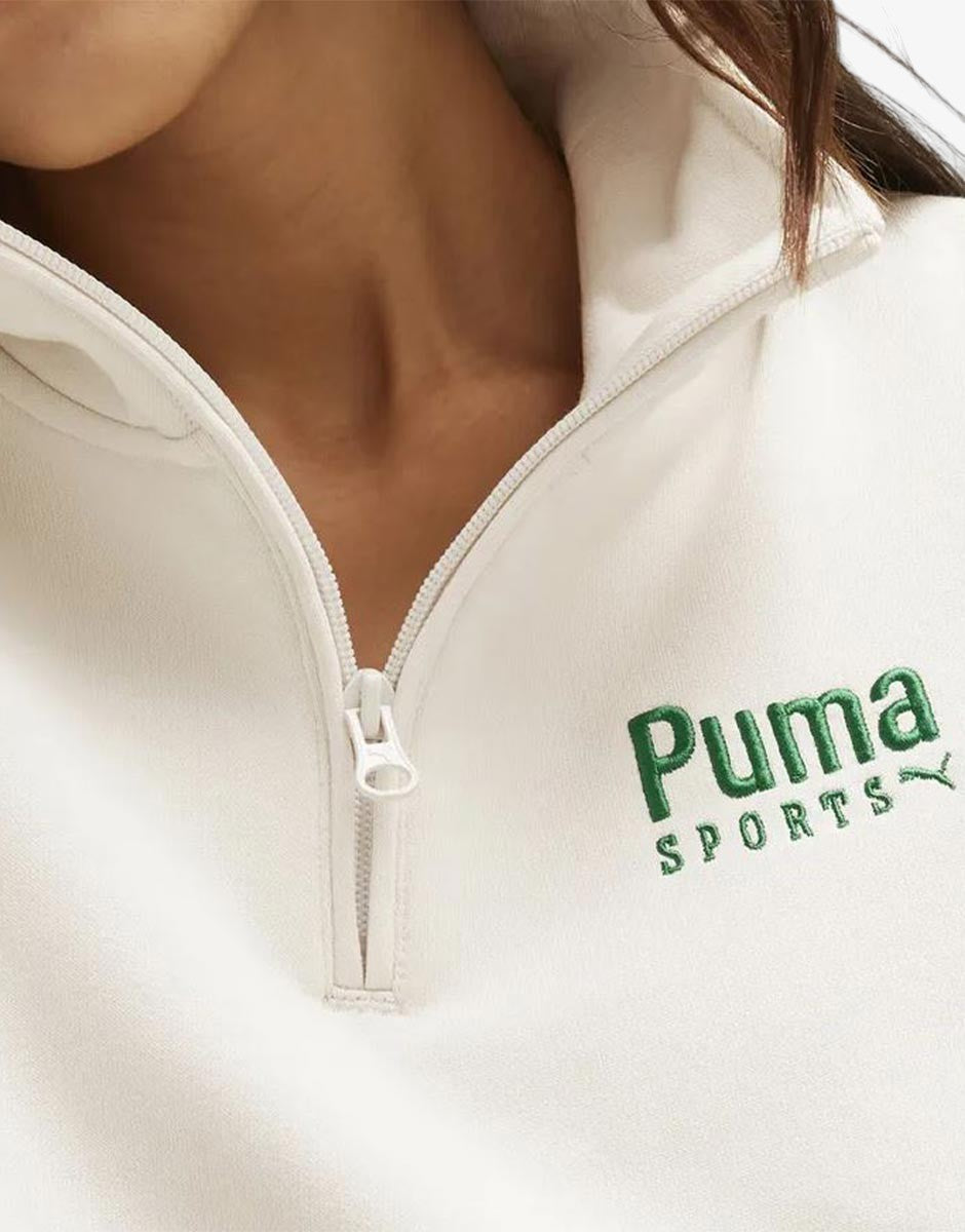 PUMA Team Half-Zip Crew Top Beige | MegaMall.bg