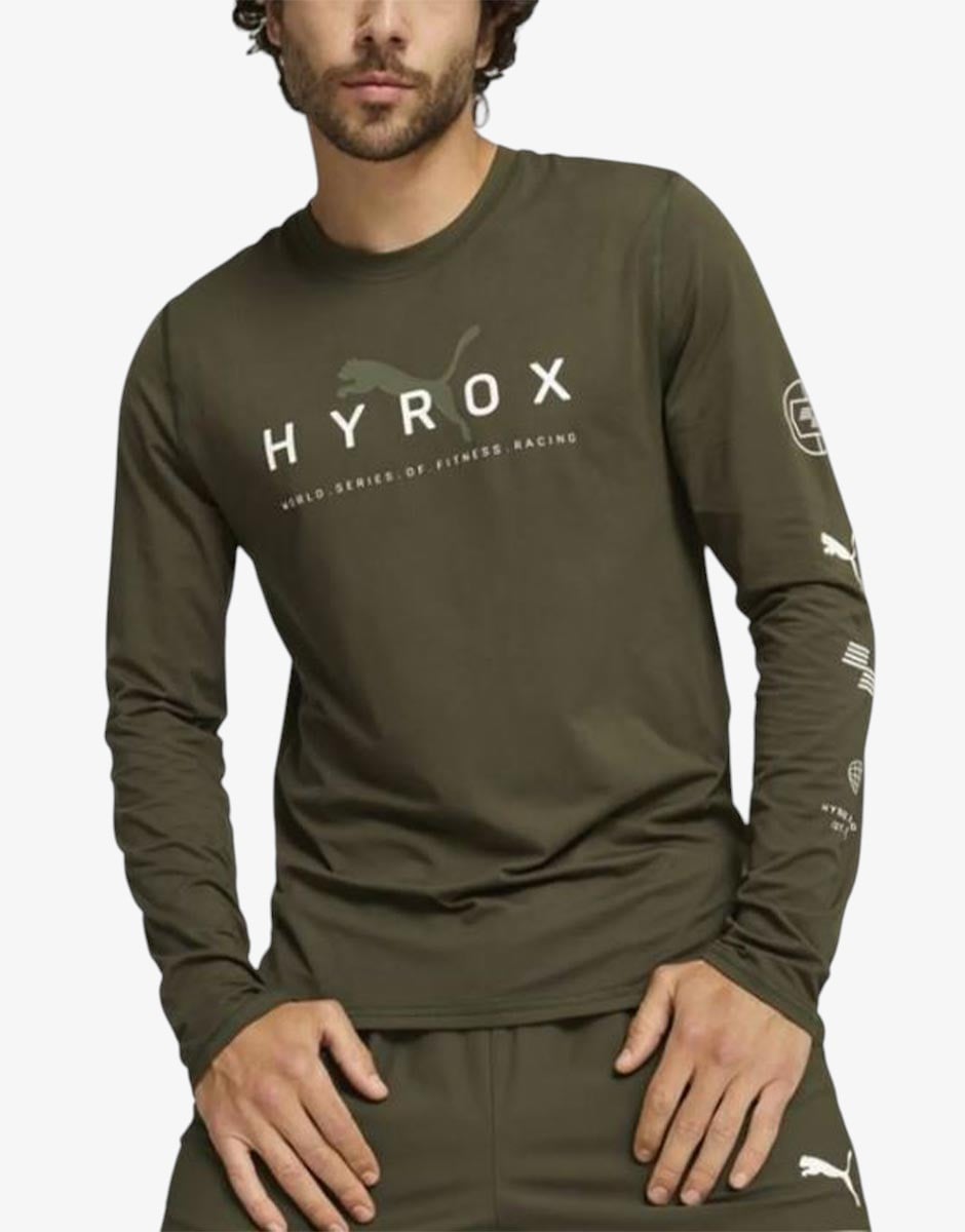 PUMA x Hyrox Run Langarmshirt Top Green Зелен S | MegaMall.bg
