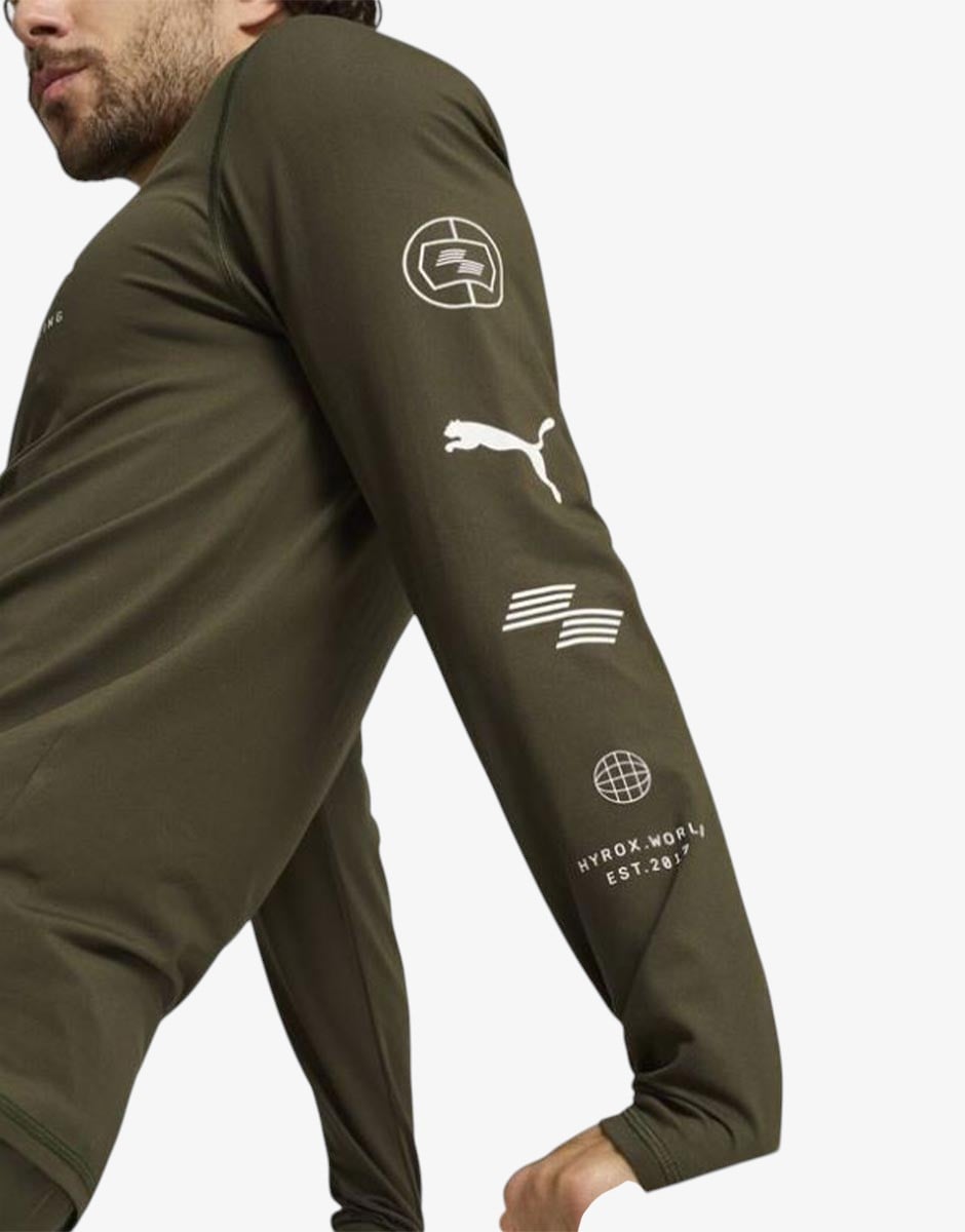 PUMA x Hyrox Run Langarmshirt Top Green | MegaMall.bg