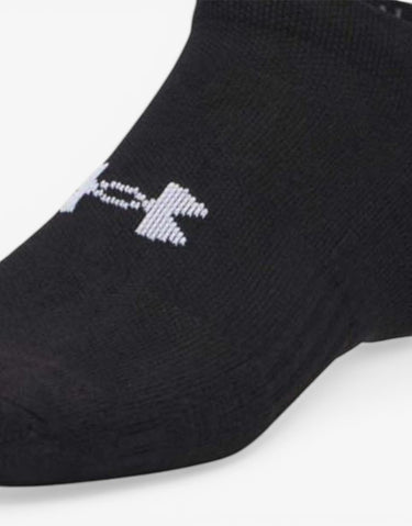 UNDER ARMOUR 3-Packs Performance No Show Cotton Socks Black