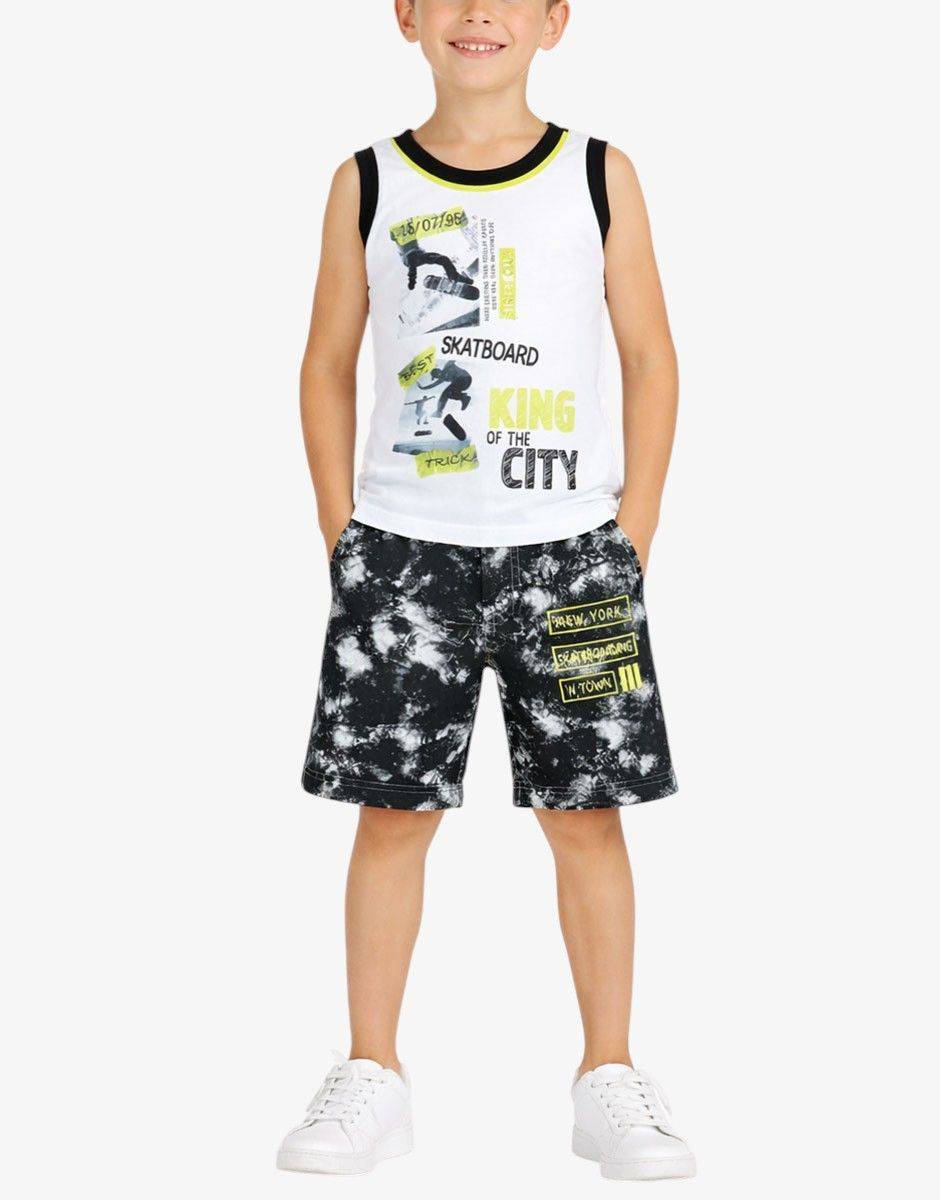 CHICCO Boys Shorts And Tank Set White/Multi Бял 98 | MegaMall.bg