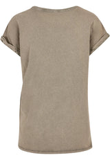 Ladies Acid Washed Extended Shoulder Tee