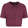 Ladies Acid Washed Cropped Tee