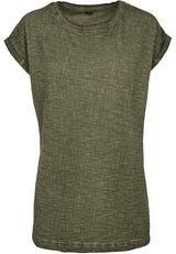 Ladies Spray Dye Extended Shoulder Tee