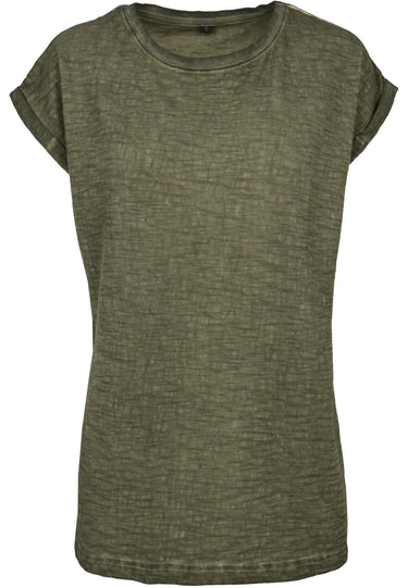 Ladies Spray Dye Extended Shoulder Tee