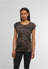 Ladies Extended Shoulder Camo Tee