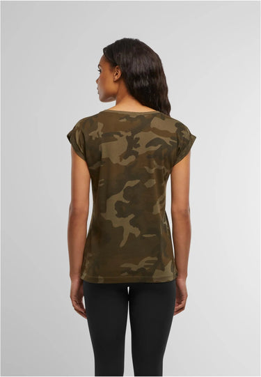 Ladies Extended Shoulder Camo Tee
