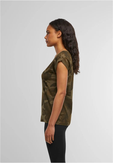 Ladies Extended Shoulder Camo Tee