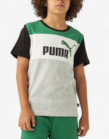 PUMA Essentials+ Colorblock Tee Grey/Green Сив 140 | MegaMall.bg