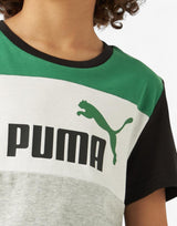 PUMA Essentials+ Colorblock Tee Grey/Green | MegaMall.bg